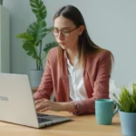 Investisseur particulier analysant des projets de start-up sur écran d'ordinateur