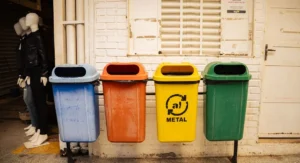Imprimante usagée posée sur un comptoir de recyclage professionnel
